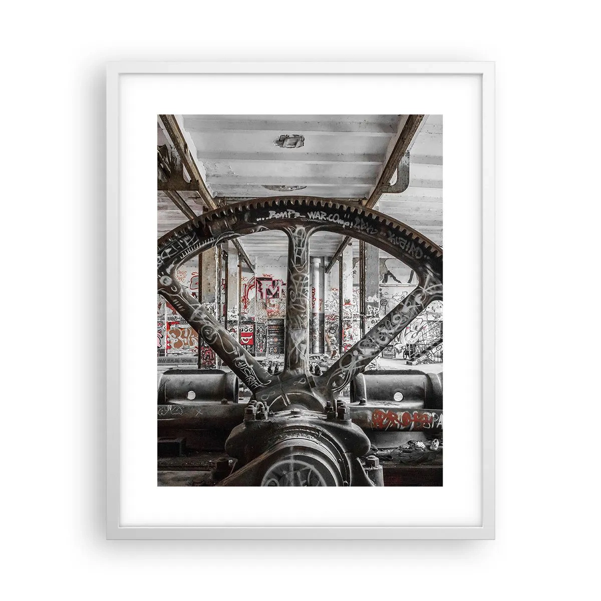 Poster in einem weißen Rahmen - Das geheime Leben der Fabrik - 40x50 cm