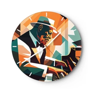 Wanduhr - Glasuhr - Alles vom Jazz - 40x40 cm