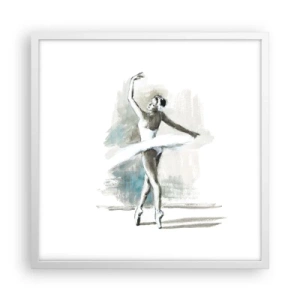 Poster in einem weißen Rahmen - In einen Schwan verzaubert - 50x50 cm