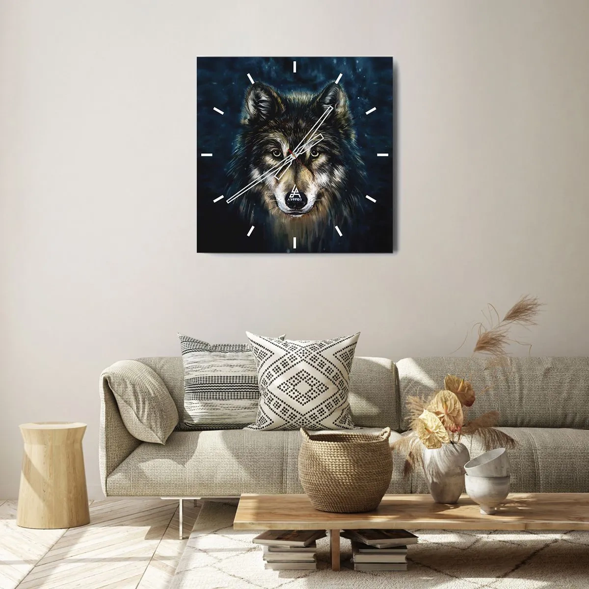 Wanduhr - Glasuhr - Alpha? Und Omega - 40x40 cm