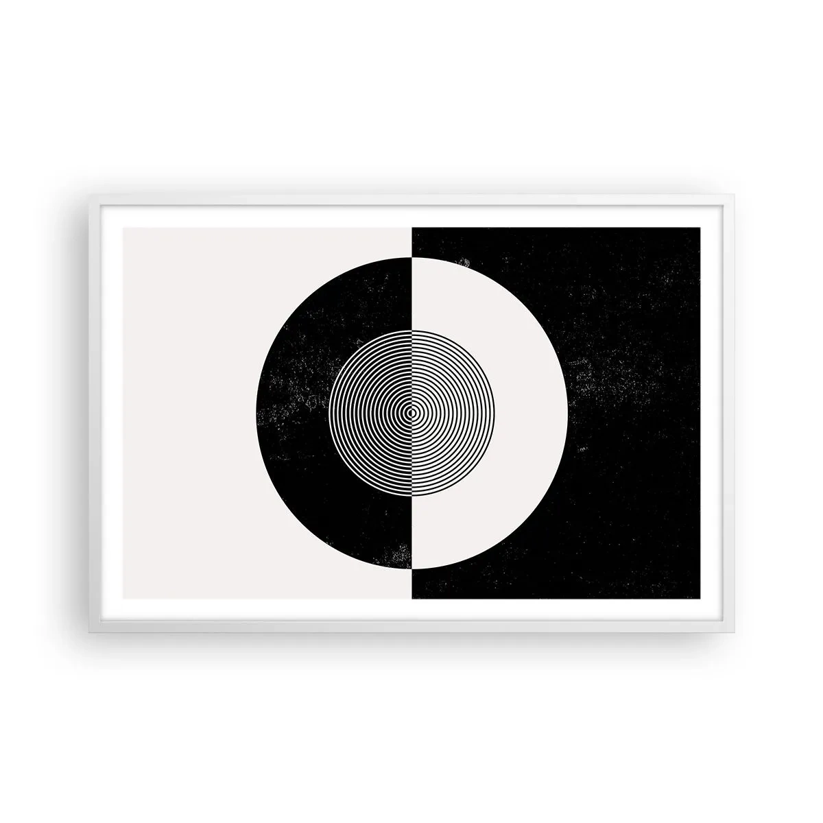 Poster in einem weißen Rahmen - Harmonie in Schwarz und Weiß - 91x61 cm