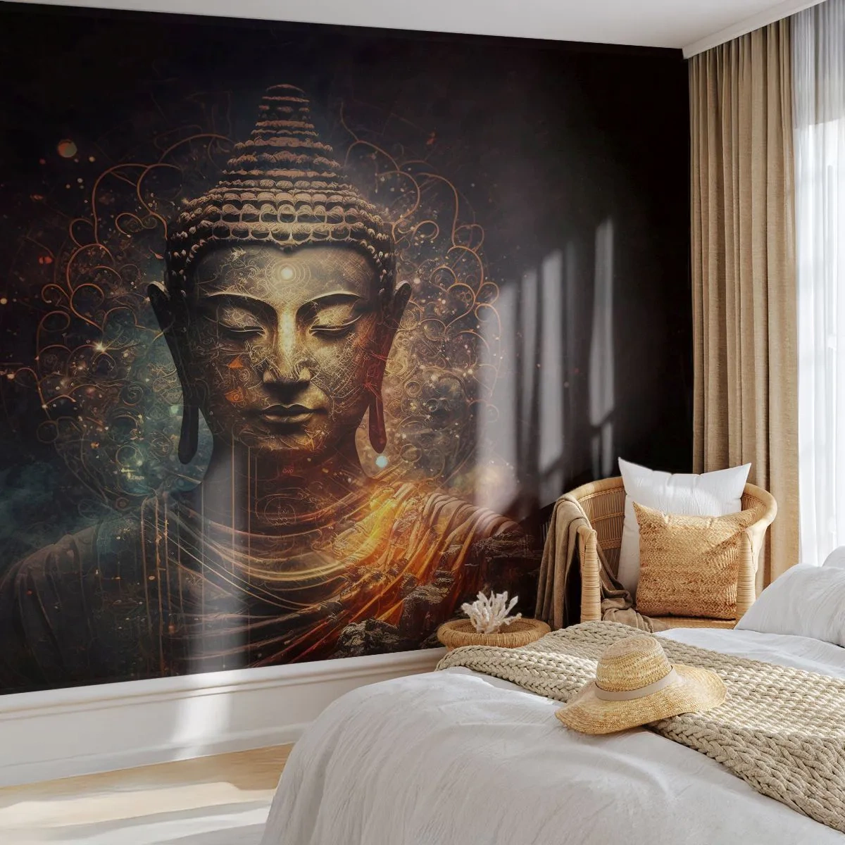 Maßgeschneiderte Fototapete Premium Sand - Spirituelles Gleichgewicht - Buddha, Meditation, Religion