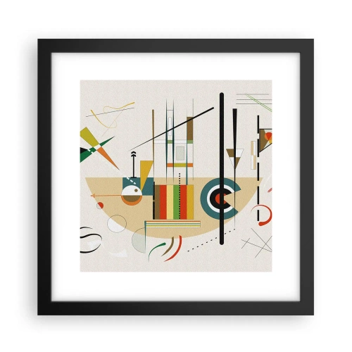 Poster in einem schwarzem Rahmen - Und die Welt lacht - 30x30 cm