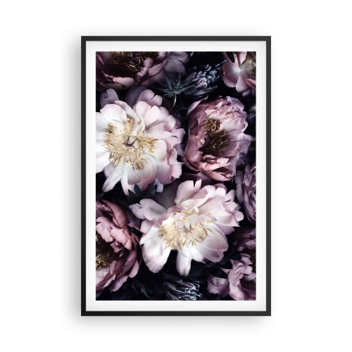 Poster in einem schwarzem Rahmen - Blumenstrauß im alten Stil - 61x91 cm