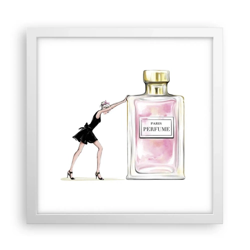 Poster in einem weißen Rahmen - Essenz der Weiblichkeit - 30x30 cm