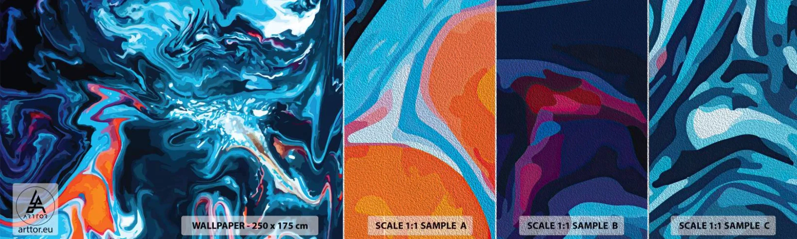 Fototapeten Muster Premium Sand - Reise ins Zentrum des Himmels - Abstraktion, Stück, Modernes Muster - 100x30 cm