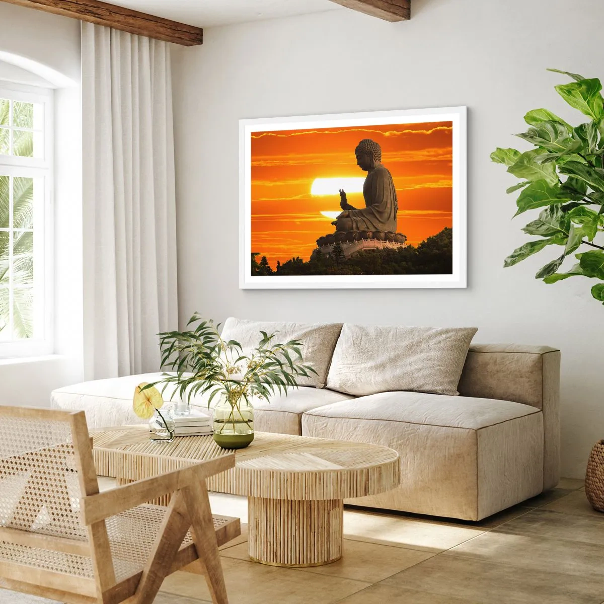 Poster in einem weißen Rahmen - Keine Angst vor der Welt - 70x50 cm