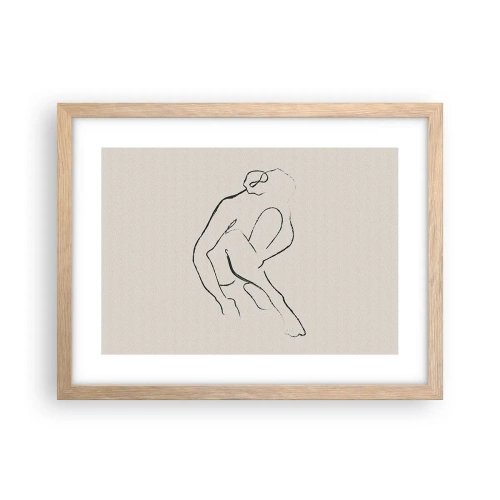 Poster in einem Rahmen aus heller Eiche - Intime Skizze - 40x30 cm