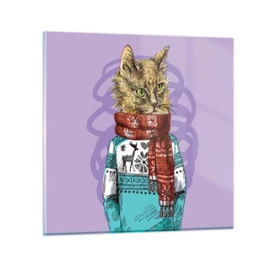 Glasbild - Bild auf glas - Die Katze nicht nur in Schuhen - 30x30 cm