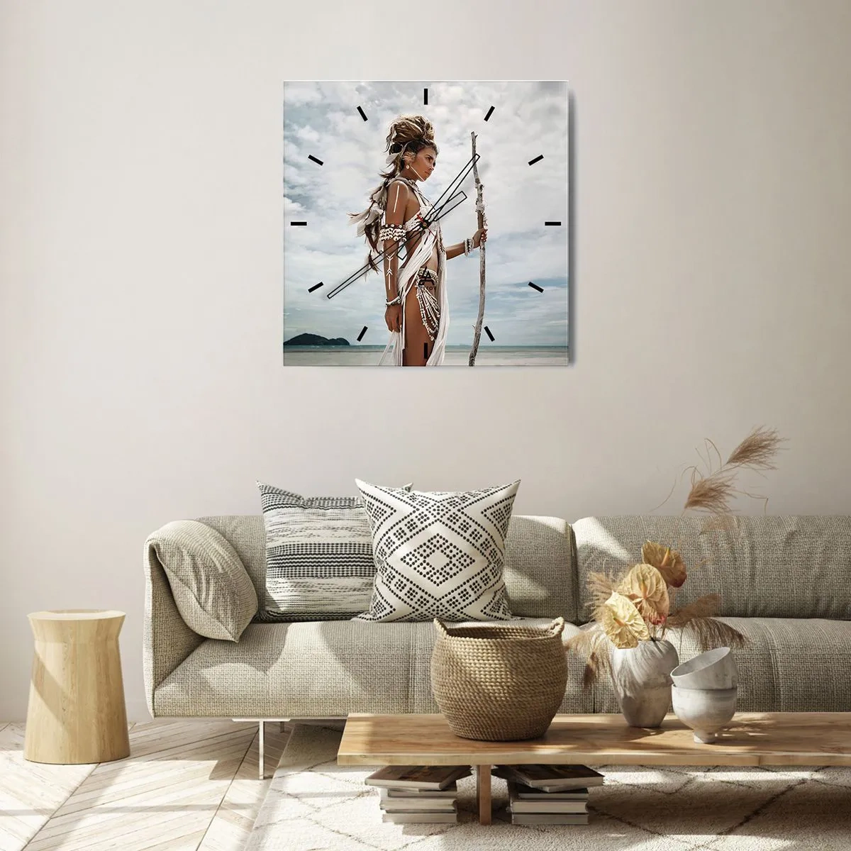 Wanduhr - Glasuhr - Königin der Tropen - 40x40 cm