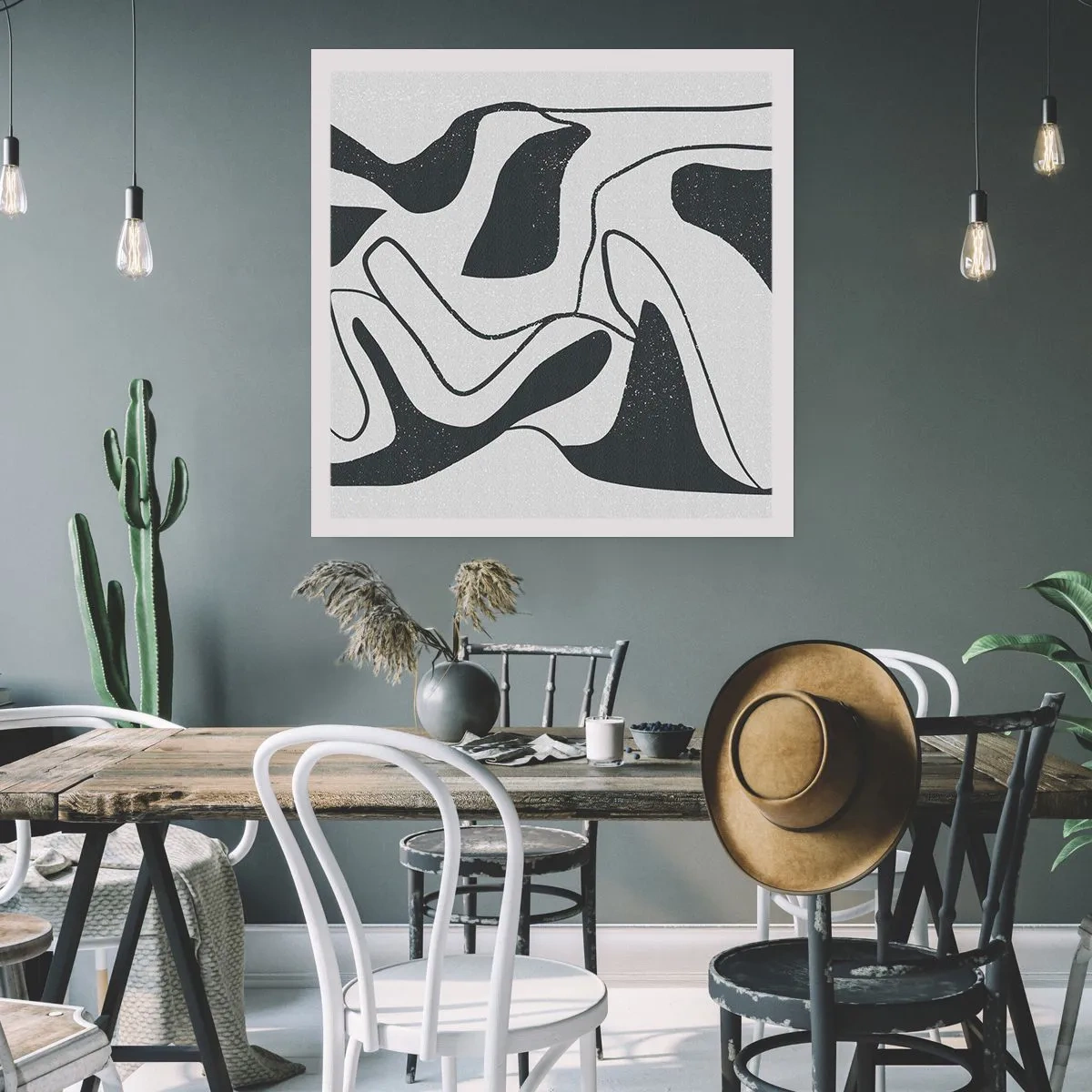 Poster - Abstraktes Spiel im Labyrinth - 50x50 cm