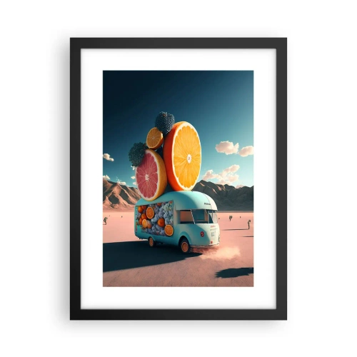 Poster in einem schwarzem Rahmen - Geschmack von Urlaub - 30x40 cm