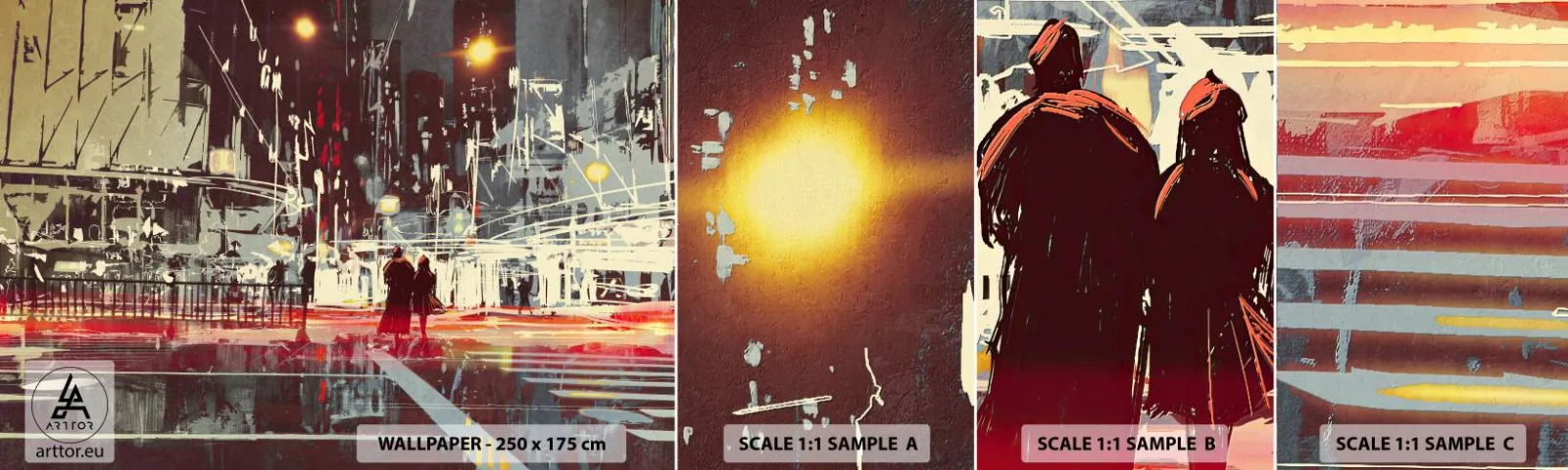 Fototapetenmuster Standard Eco - Eine große Stadtüberquerung - Stadt, Die Architektur, Nachtleben - 100x30 cm