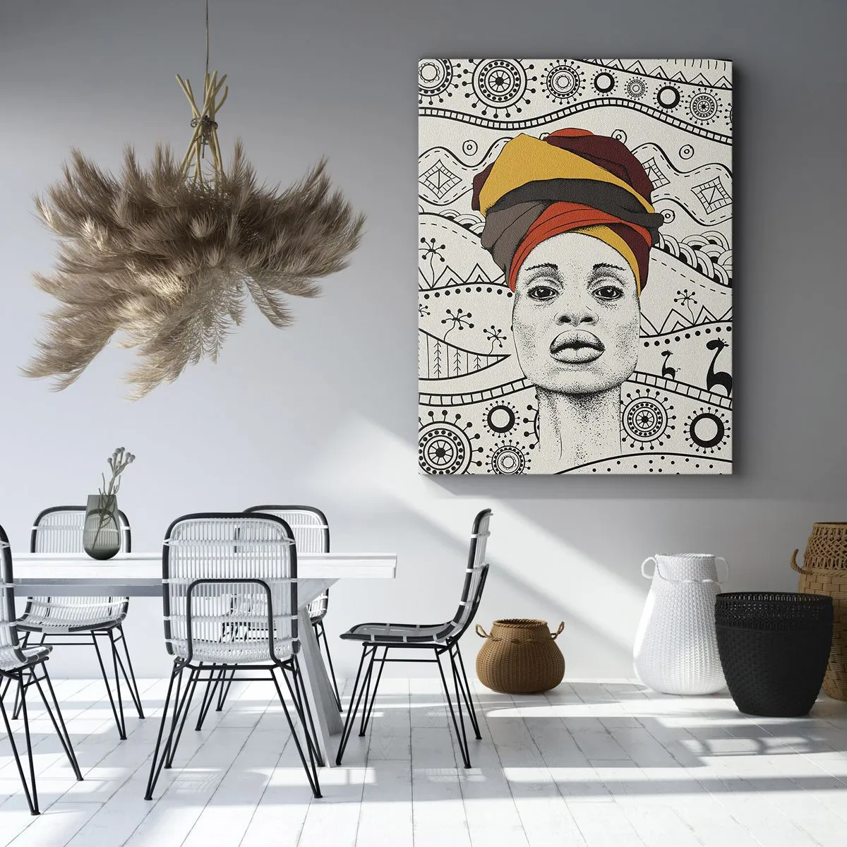 Bild auf Leinwand - Leinwandbild - Afrikanisches Porträt - 45x80 cm