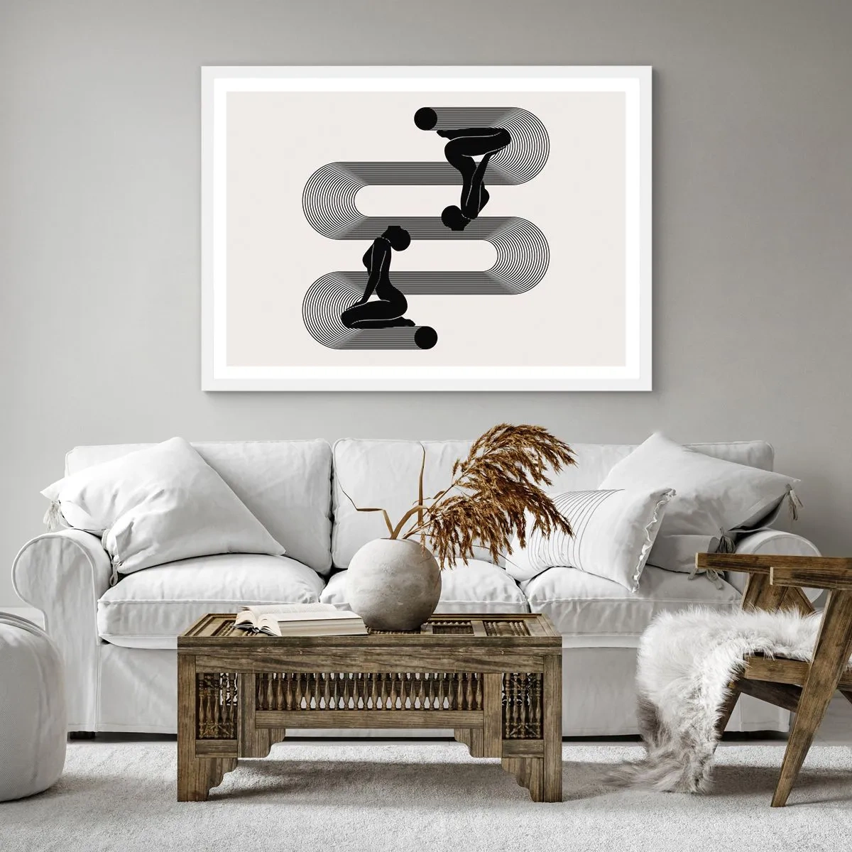 Poster in einem weißen Rahmen - Sinnliche Symmetrie - 40x40 cm