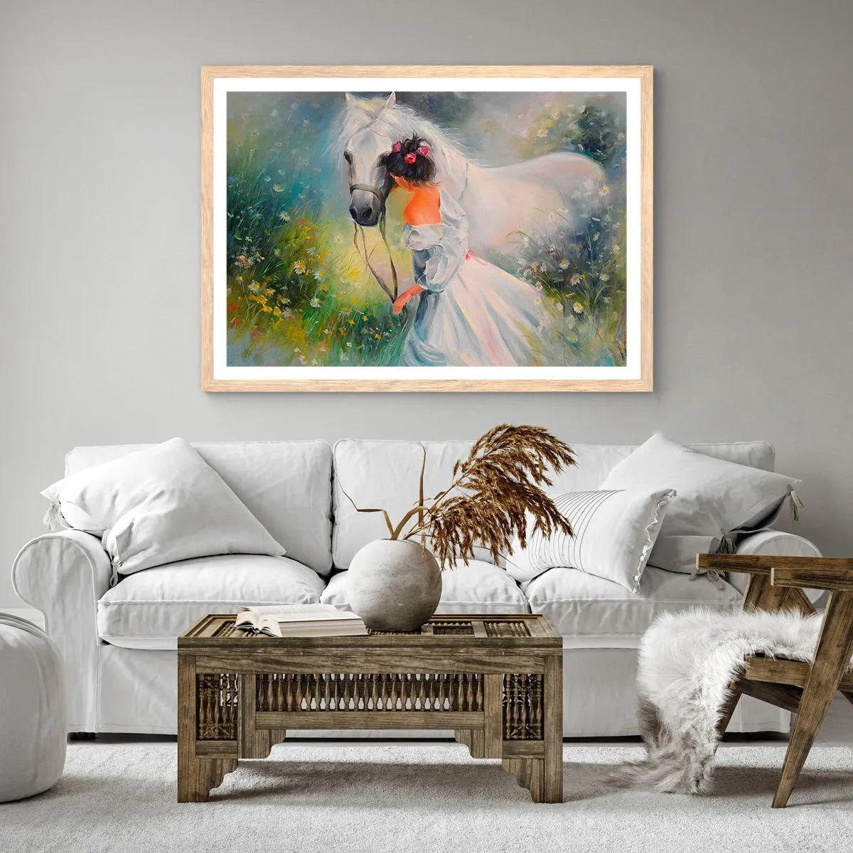 Poster in einem Rahmen aus heller Eiche - Wie aus einem schönen Traum - 50x40 cm