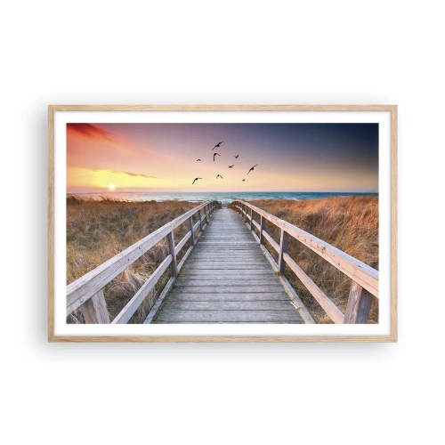 Poster in einem Rahmen aus heller Eiche - Der Raum für Auffliegen - 91x61 cm