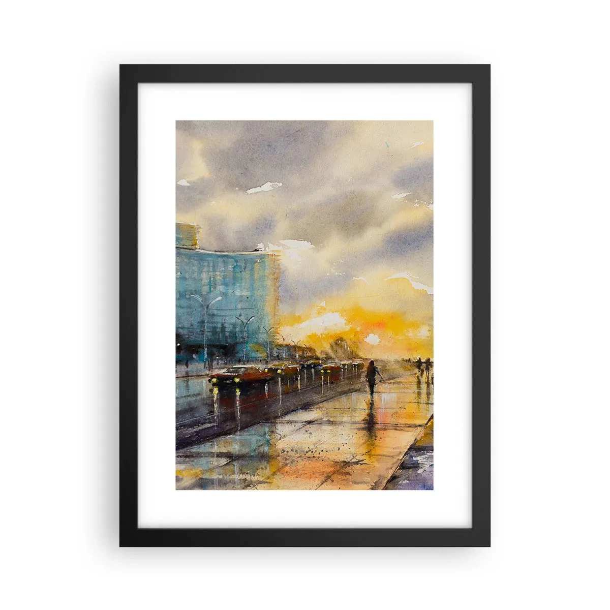 Poster in einem schwarzem Rahmen - Leben am Ufer - 30x40 cm