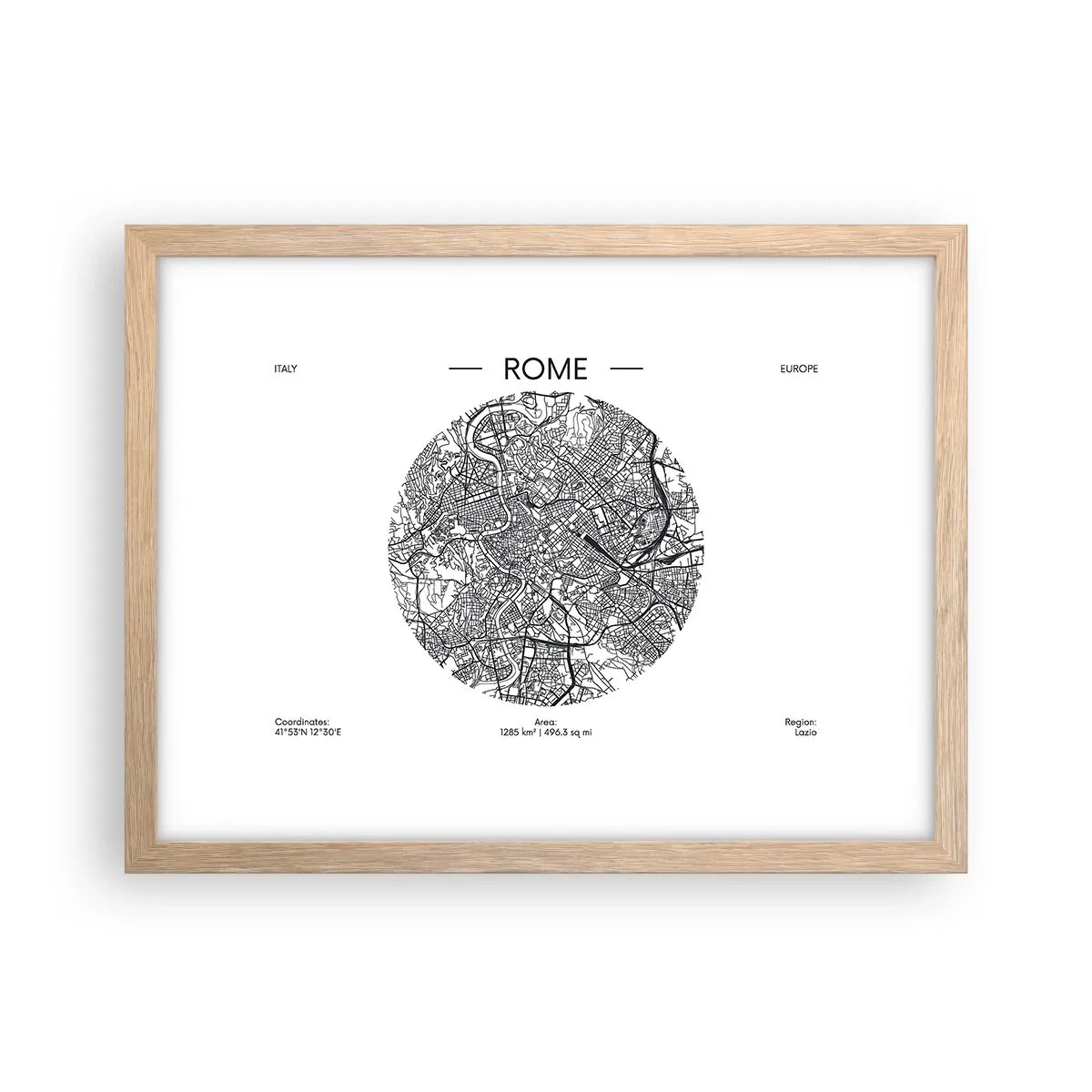 Poster in einem Rahmen aus heller Eiche - Anatomie von Rom - 40x30 cm