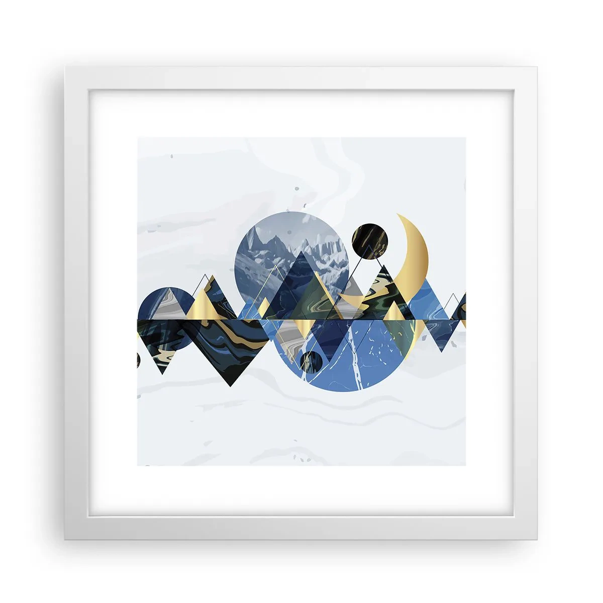 Poster in einem weißen Rahmen - Geometrische Landschaft - 30x30 cm