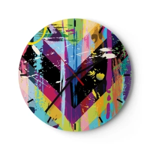 Wanduhr - Glasuhr - Von oben nach unten - 40x40 cm