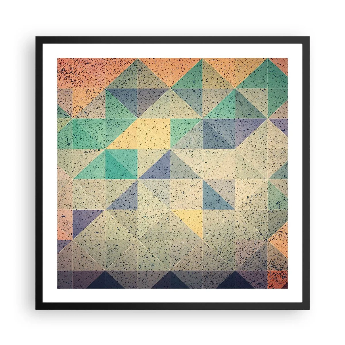 Poster in einem schwarzem Rahmen - Republik der Dreiecke - 60x60 cm