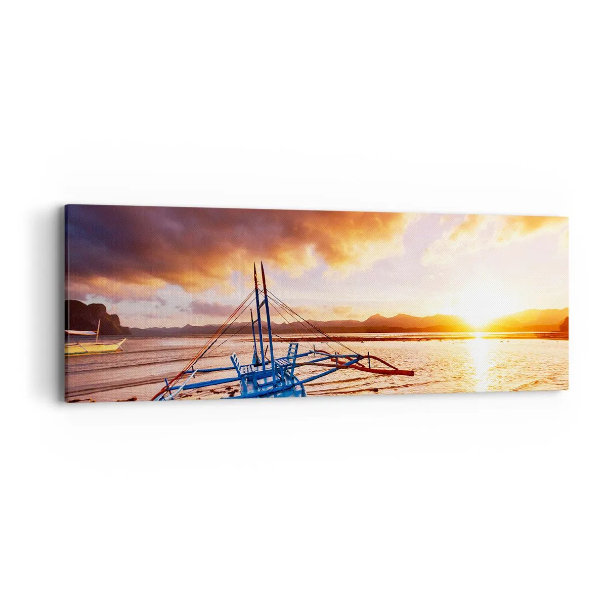 Bild auf Leinwand - Leinwandbild - Nach einem Tag sich im Sand ausstrecken - 90x30 cm