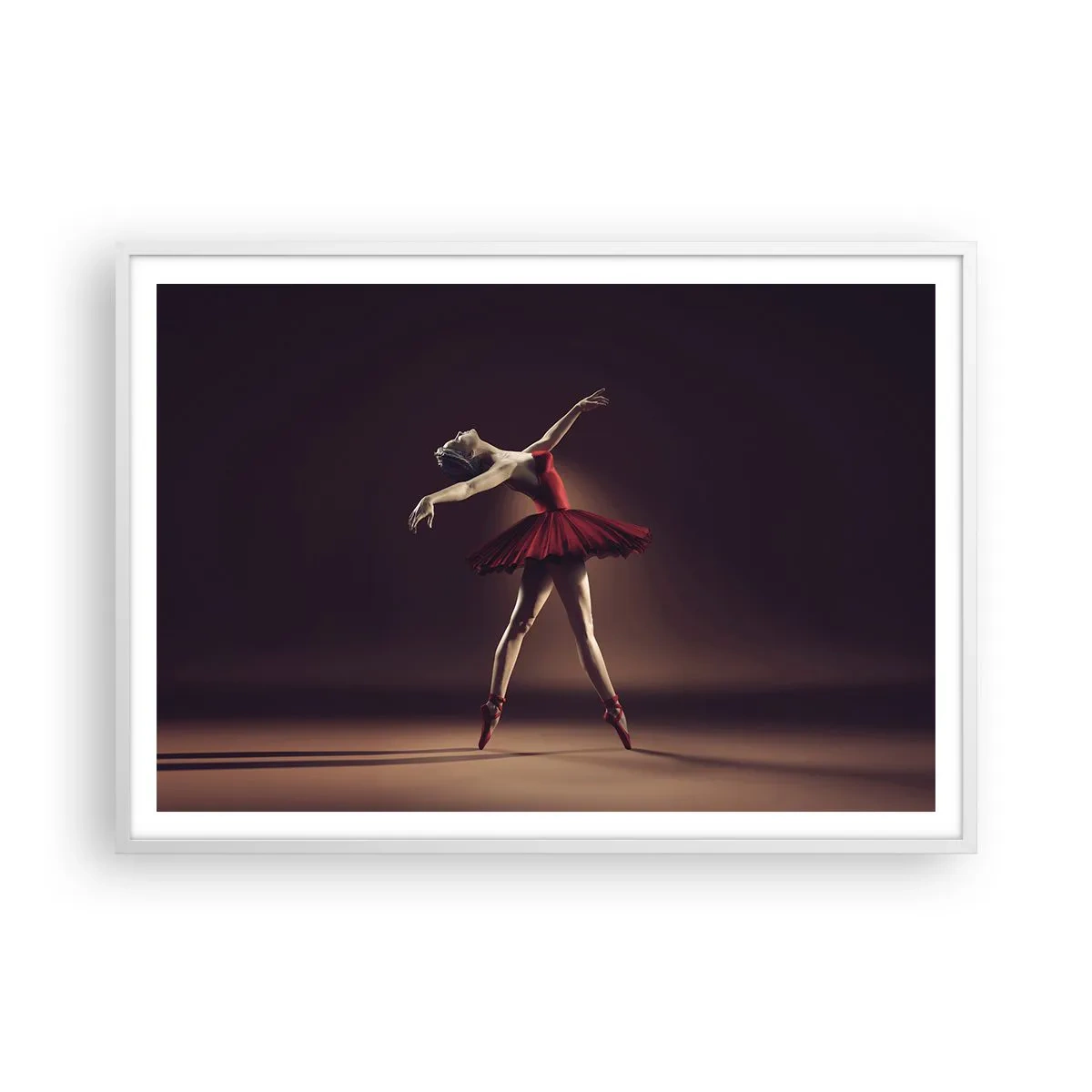 Poster in einem weißen Rahmen - Eine Primaballerina - 100x70 cm