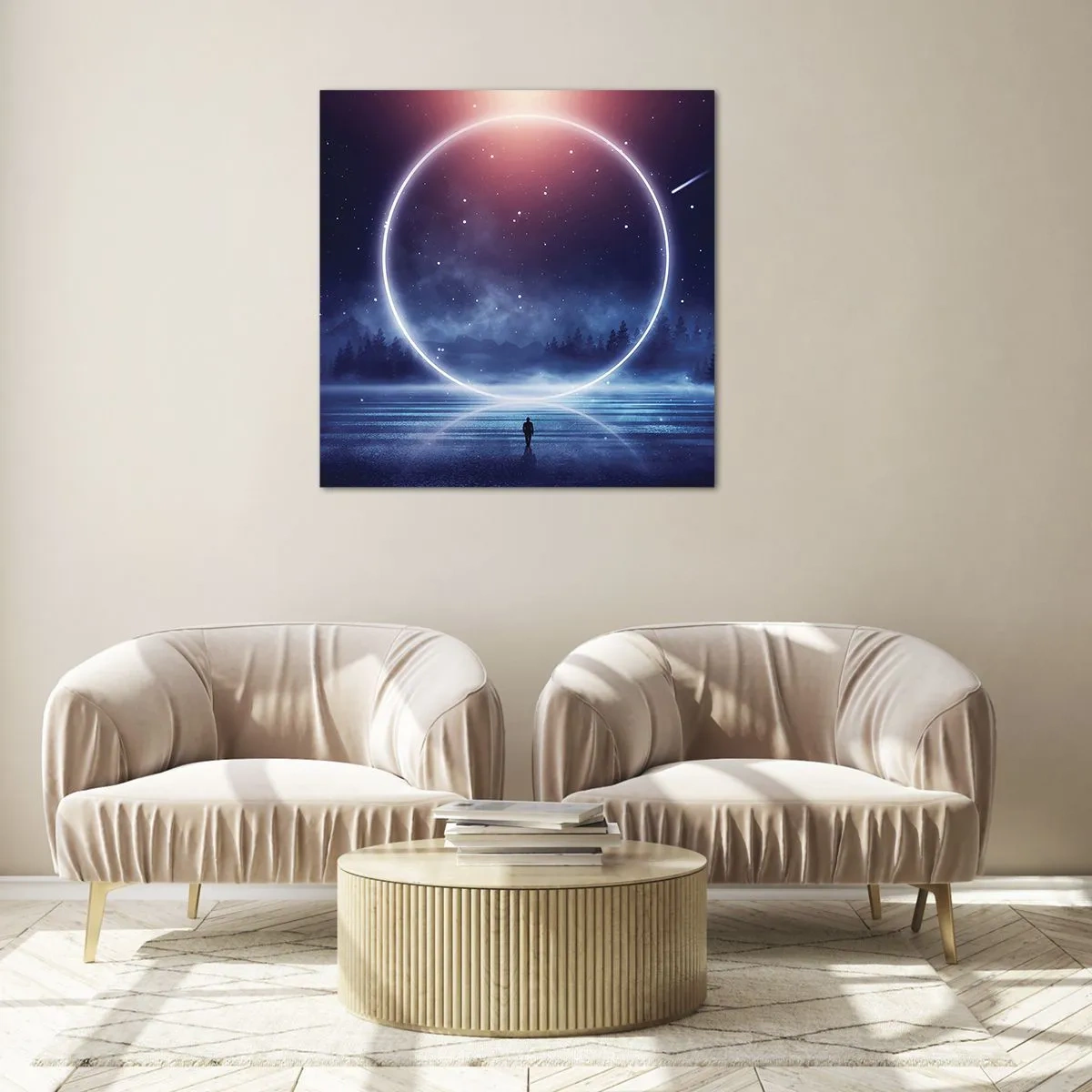 Glasbild - Bild auf glas - Sie sind schon da ... - 70x70 cm