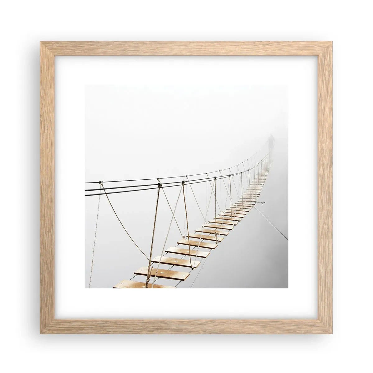 Poster in einem Rahmen aus heller Eiche - Wohin wird es dich führen? - 30x30 cm