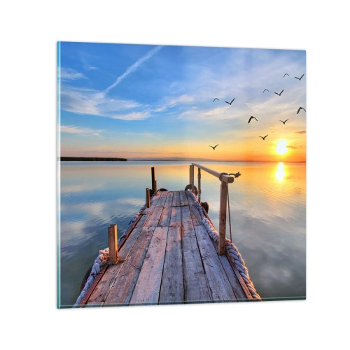 Glasbild - Bild auf glas - Lauf direkt der Sonne entgegen - 40x40 cm