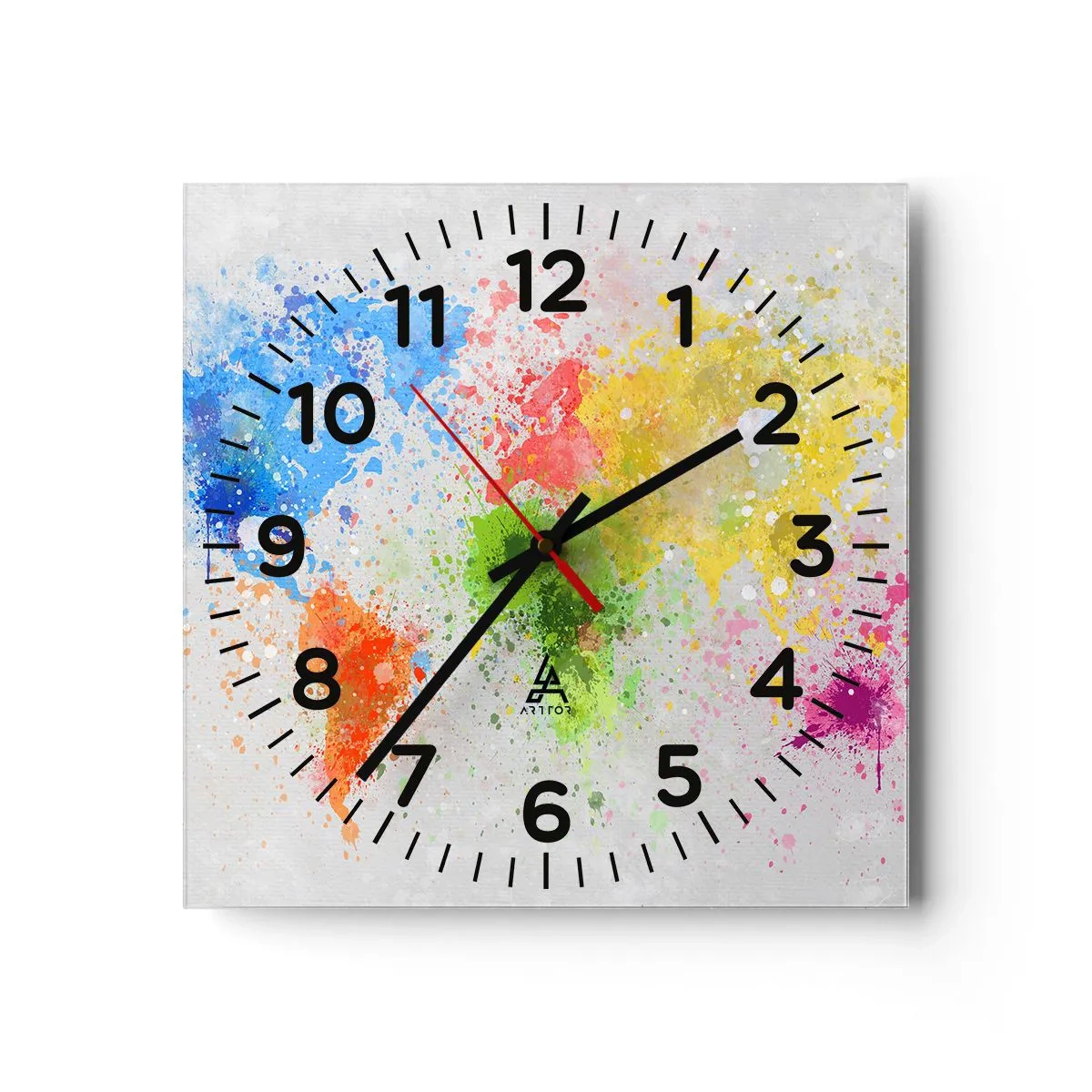 Wanduhr - Glasuhr - Alle Farben der Welt - 40x40 cm