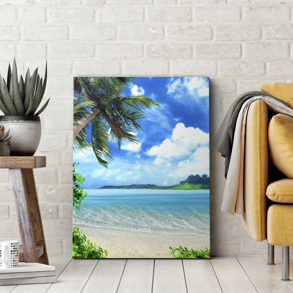 Bild auf Leinwand - Leinwandbild - Das Azurblau der Tropen - 45x80 cm