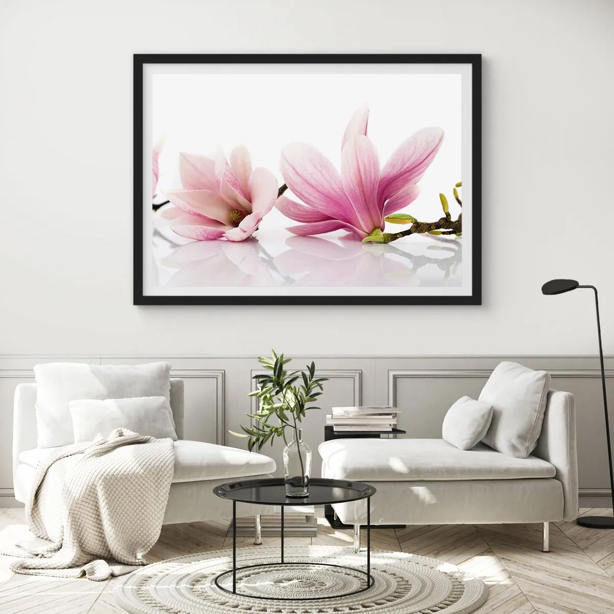 Poster in einem schwarzem Rahmen - Zart wie ein Frühlingswind - 40x30 cm