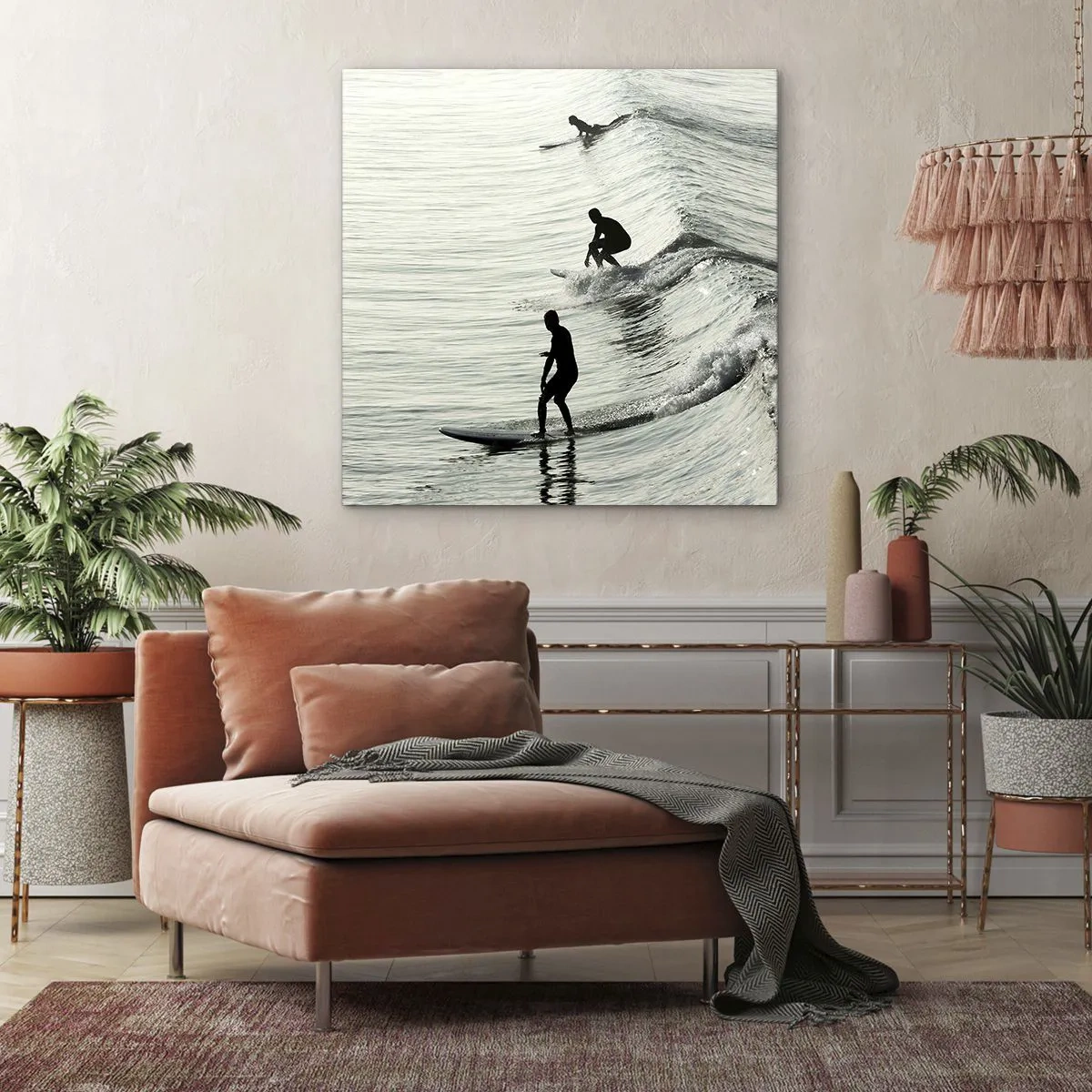 Bild auf Leinwand - Leinwandbild - Gegen die Welle - 30x30 cm