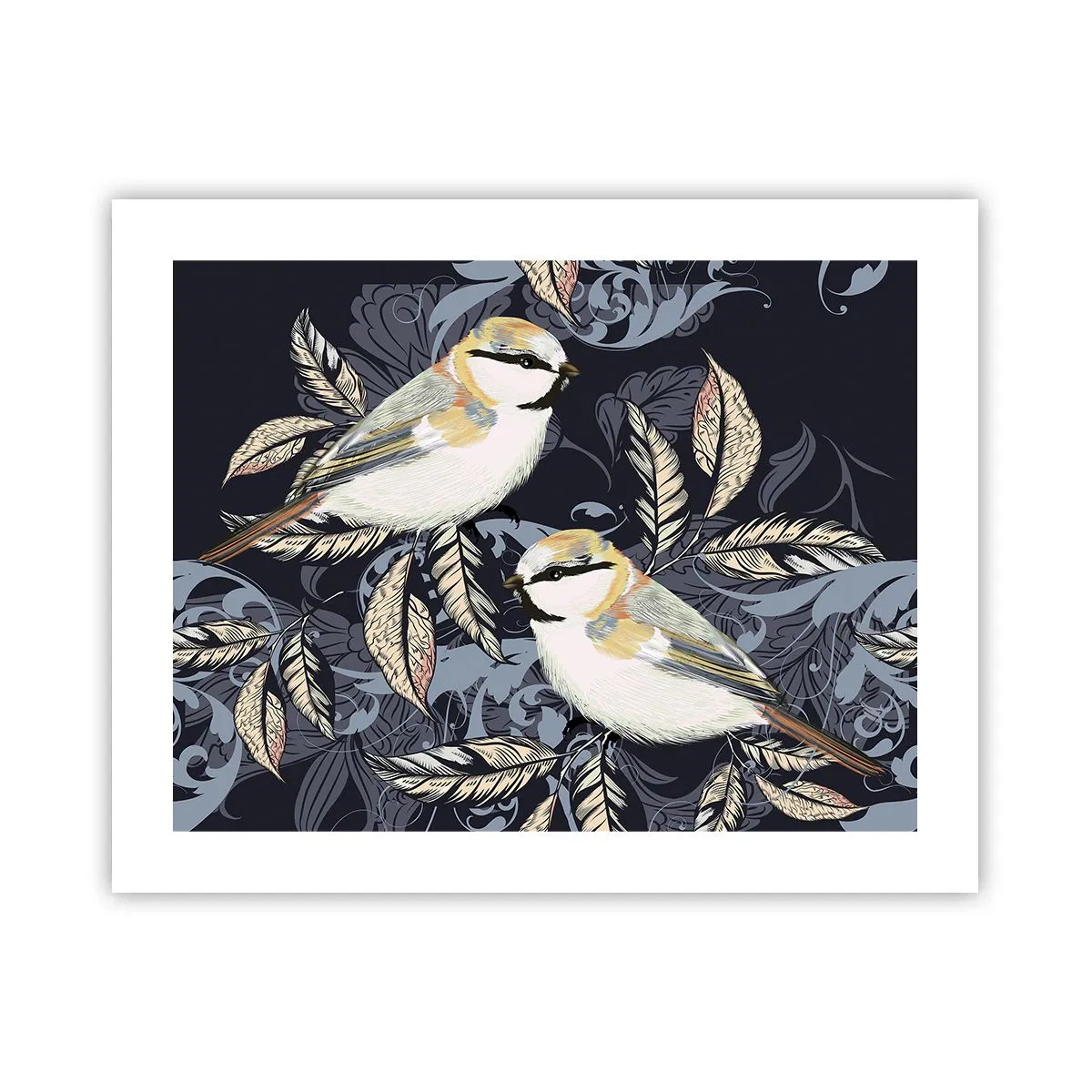 Poster - Gelb-blauer Triller - 50x40 cm