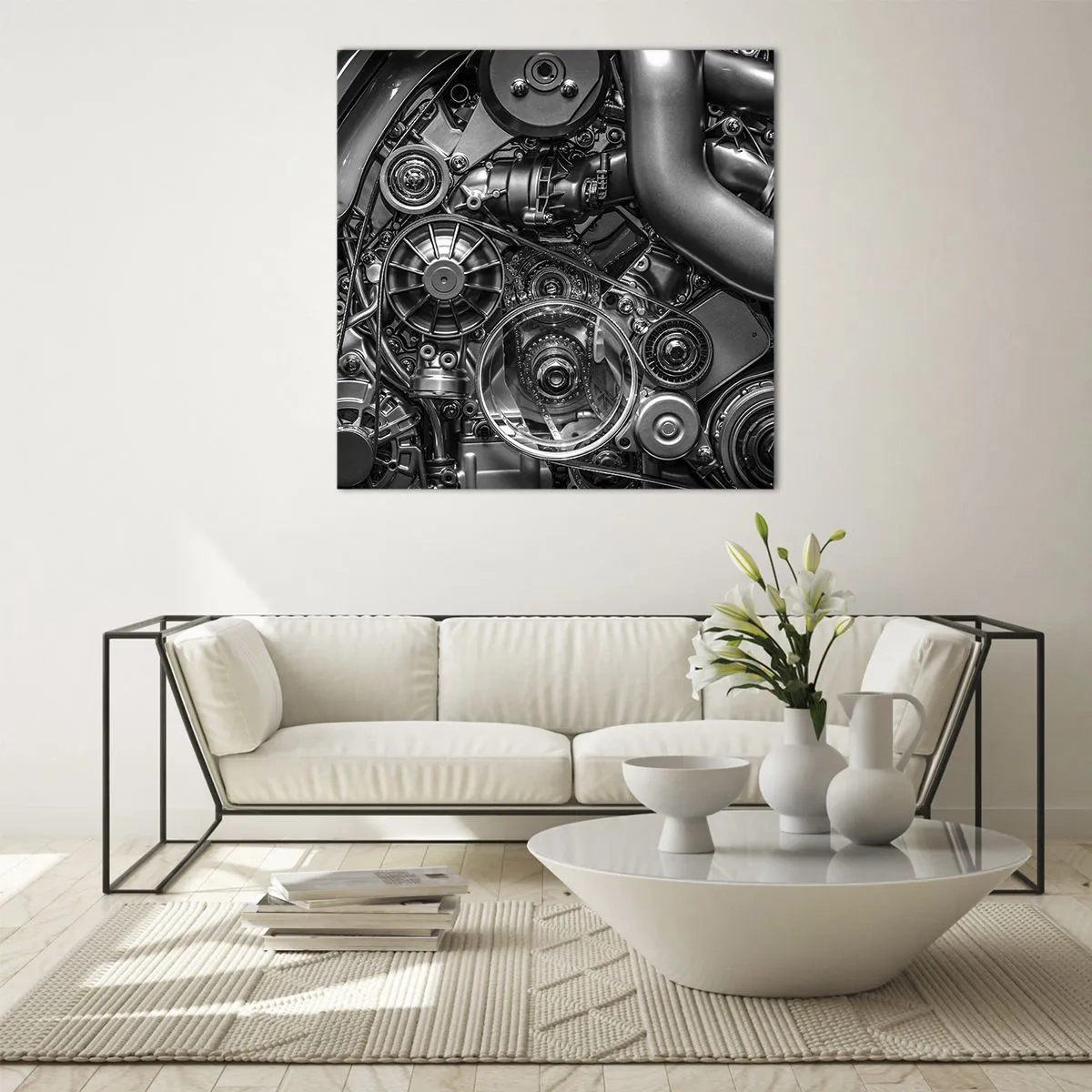 Glasbild - Bild auf glas - Die Poesie der Mechanik - 60x60 cm