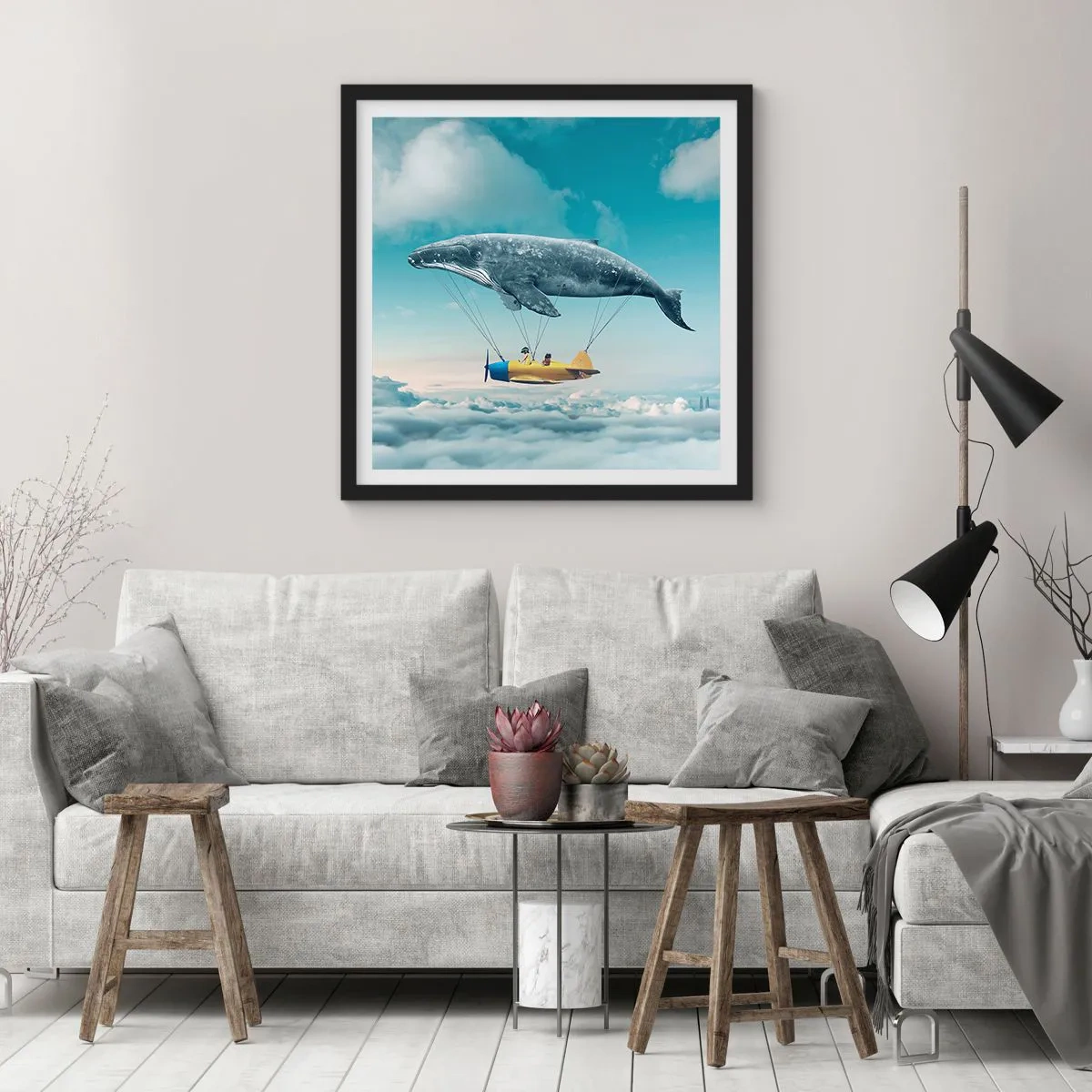 Poster in einem schwarzem Rahmen - Warum nicht? - 60x60 cm