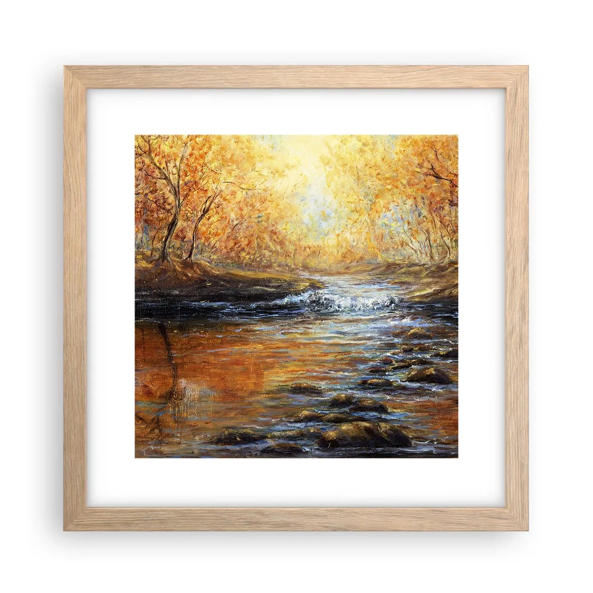 Poster in einem Rahmen aus heller Eiche - Der goldene Strom - 30x30 cm