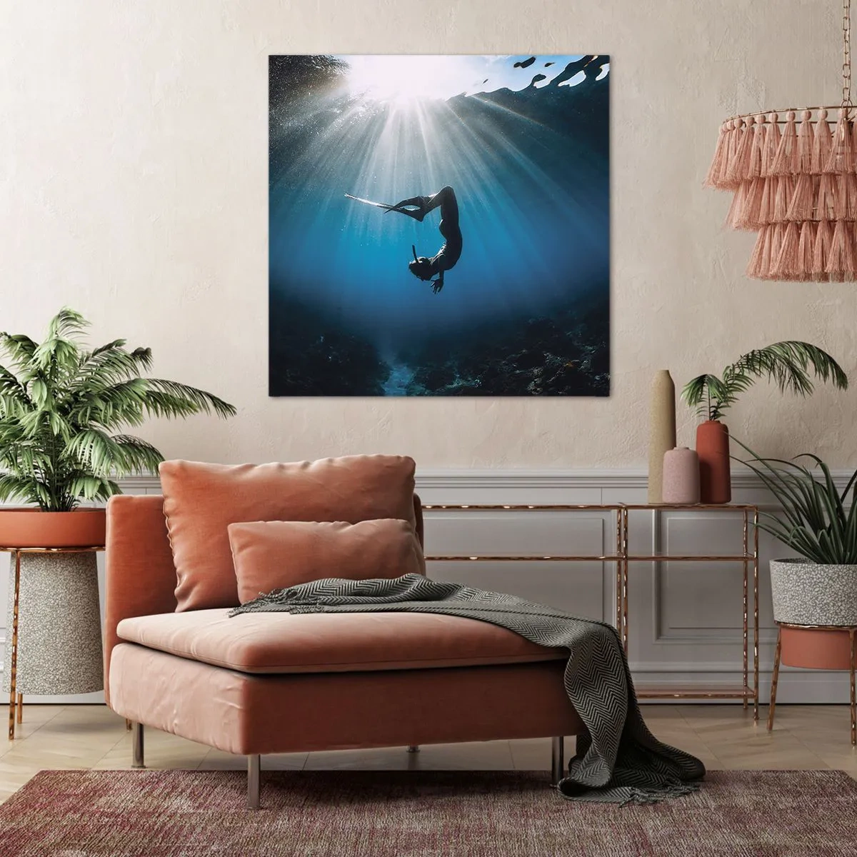 Bild auf Leinwand - Leinwandbild - Tanz unter Wasser - 50x50 cm