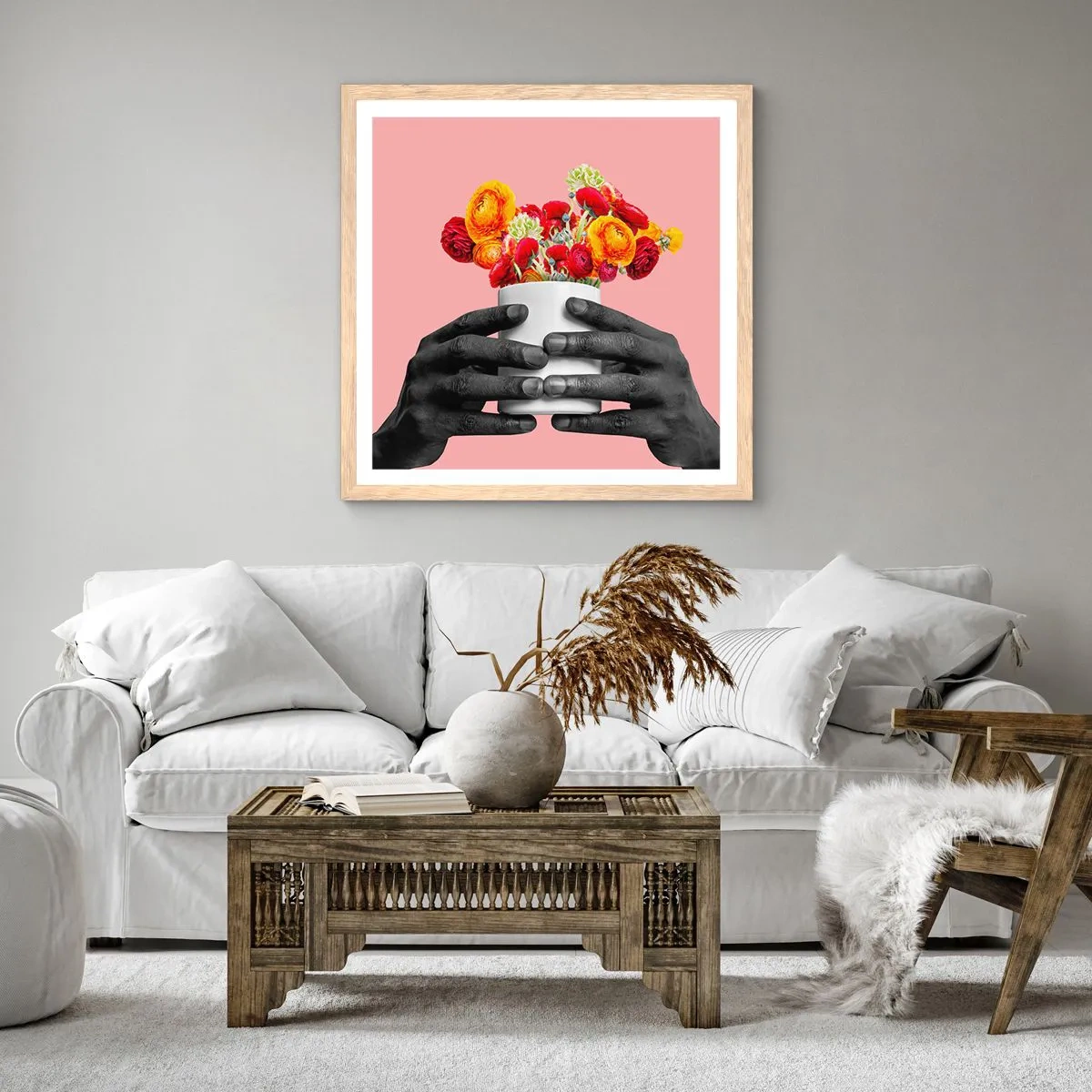 Poster in einem Rahmen aus heller Eiche - Die Apotheose des Lebens - 60x60 cm
