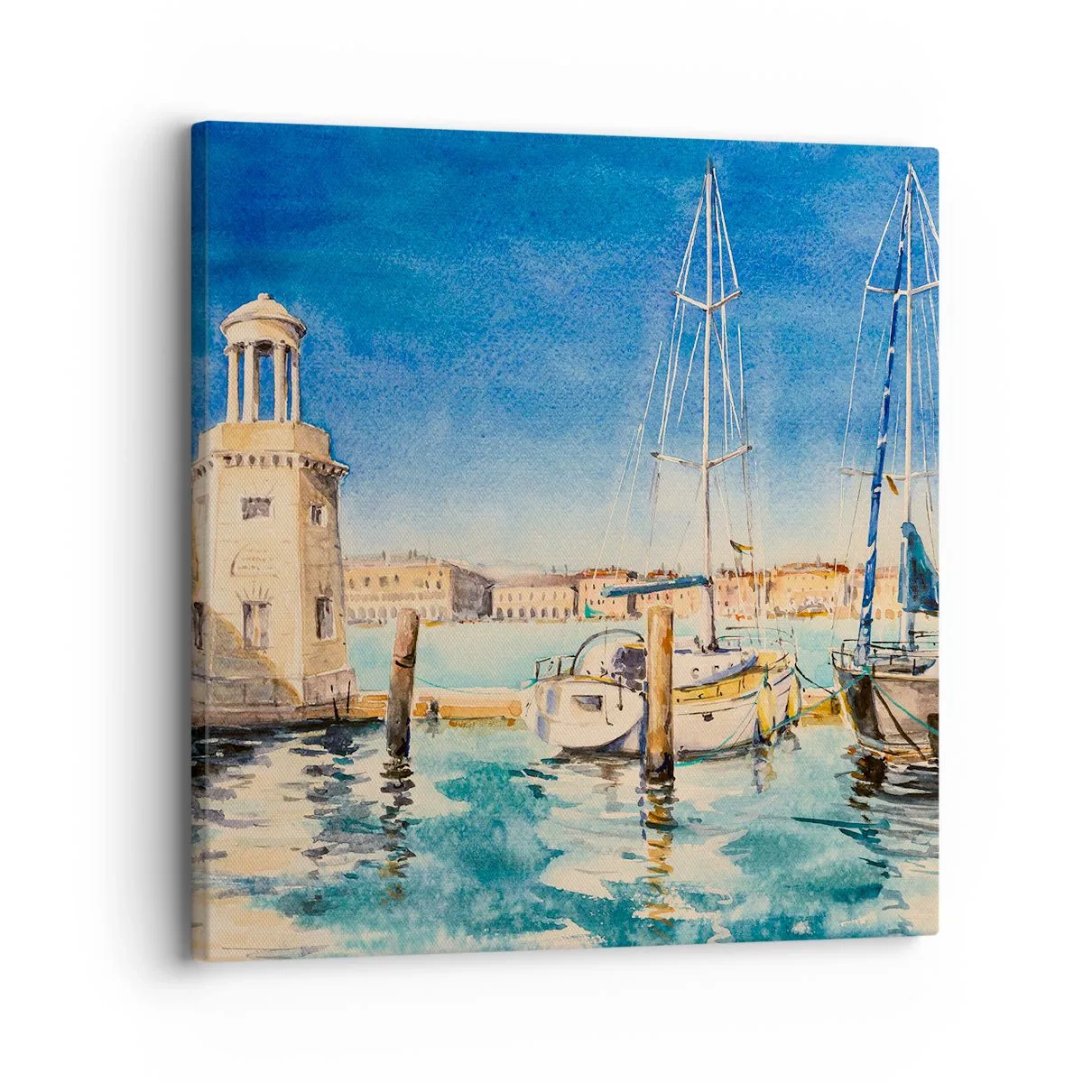 Bild auf Leinwand - Leinwandbild - Sonnige Lagune - 30x30 cm