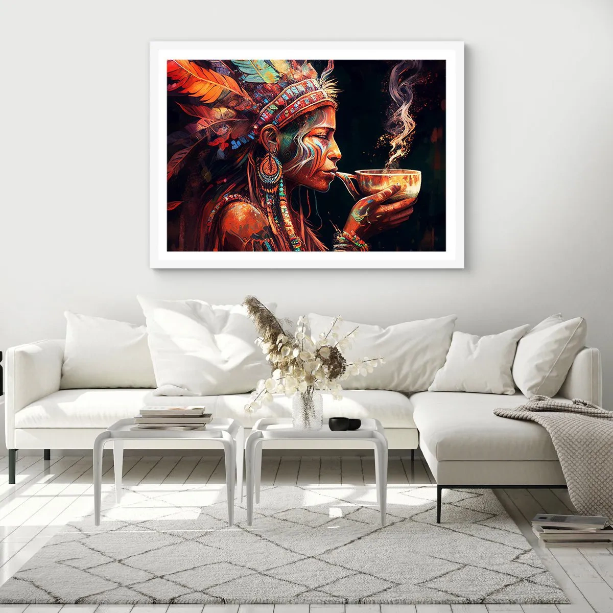 Poster in einem weißen Rahmen - Magisches Ritual - 70x50 cm