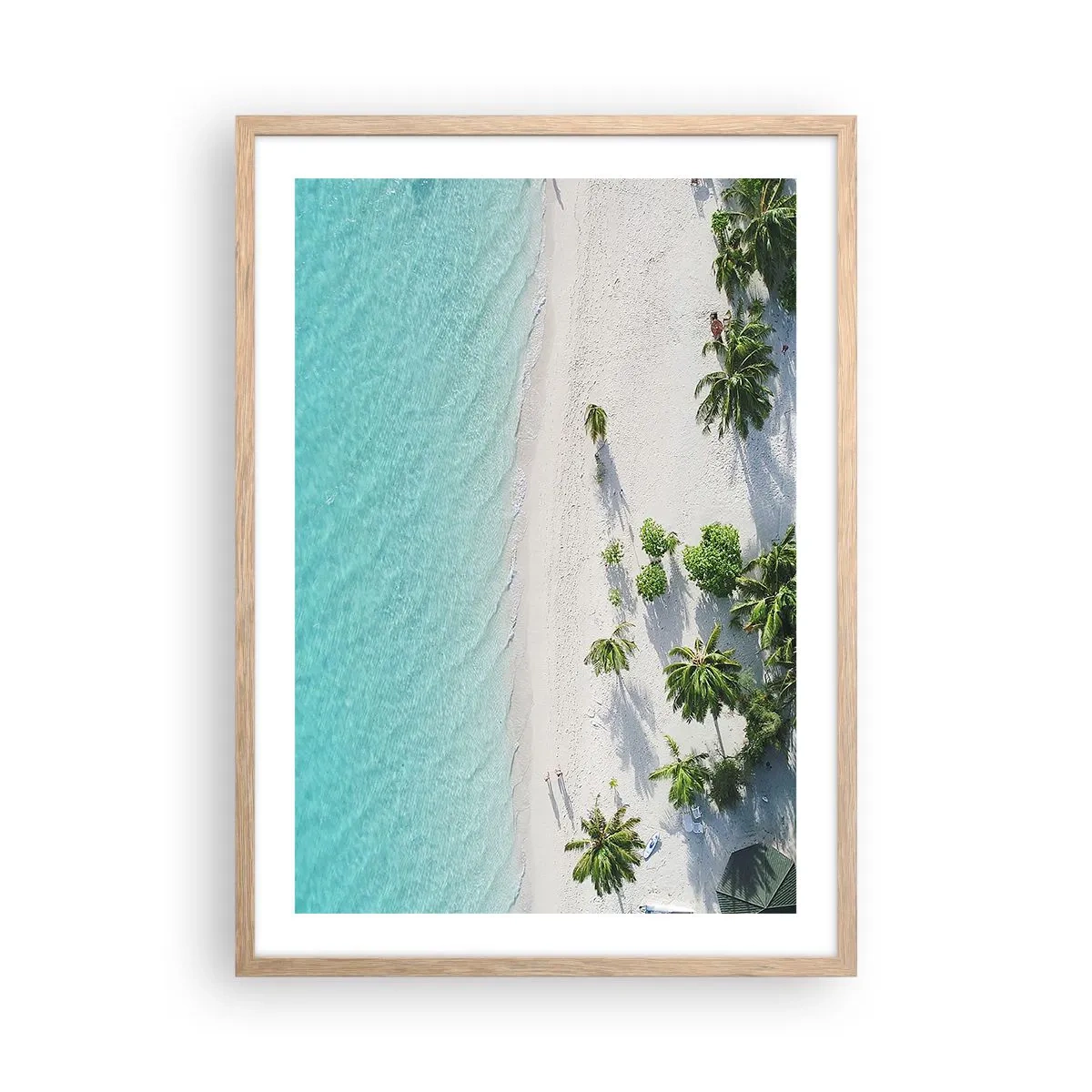 Poster in einem Rahmen aus heller Eiche - Urlaub im Paradies - 50x70 cm