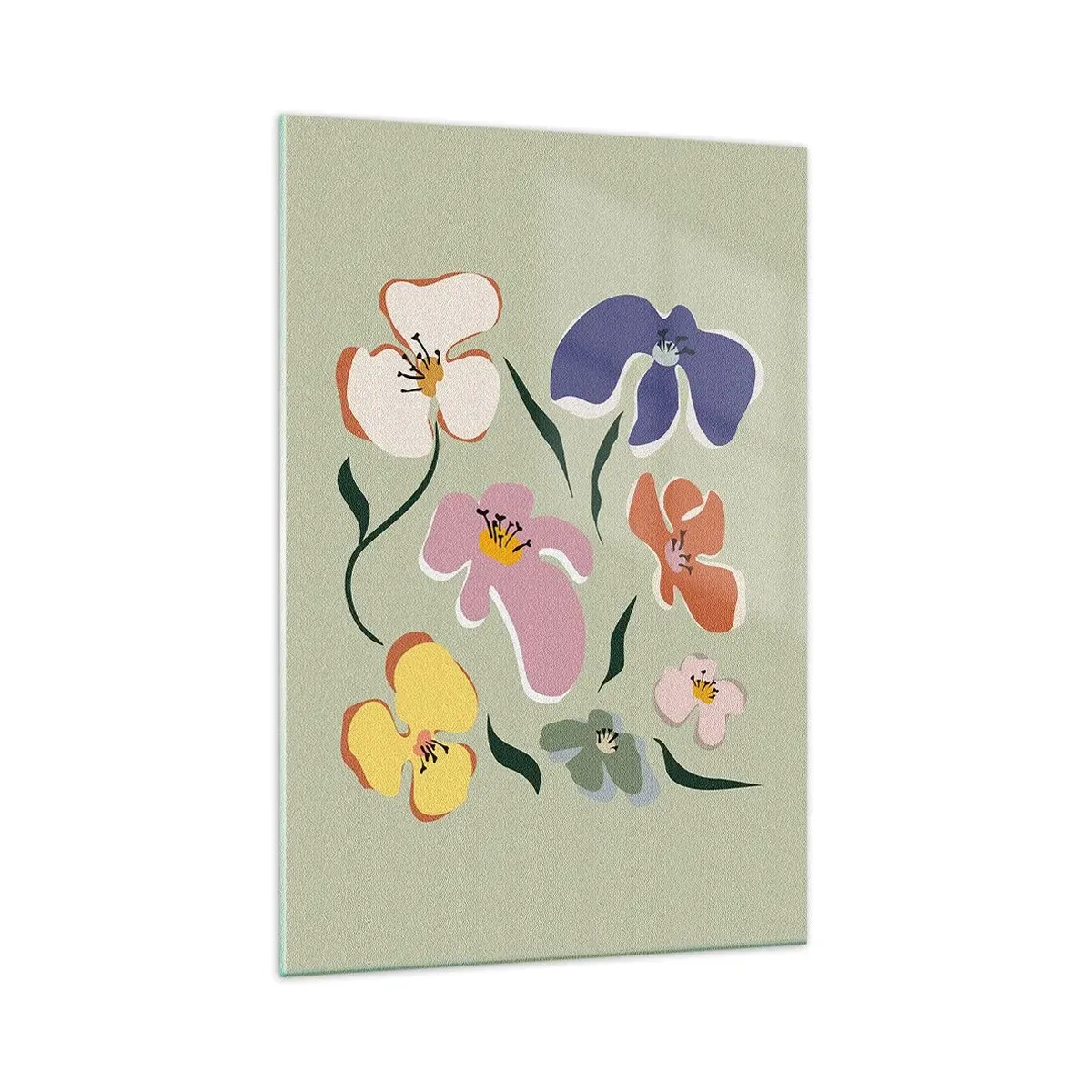 Glasbild - Bild auf glas - Mit Stiefmütterchen vertraut - 70x100 cm