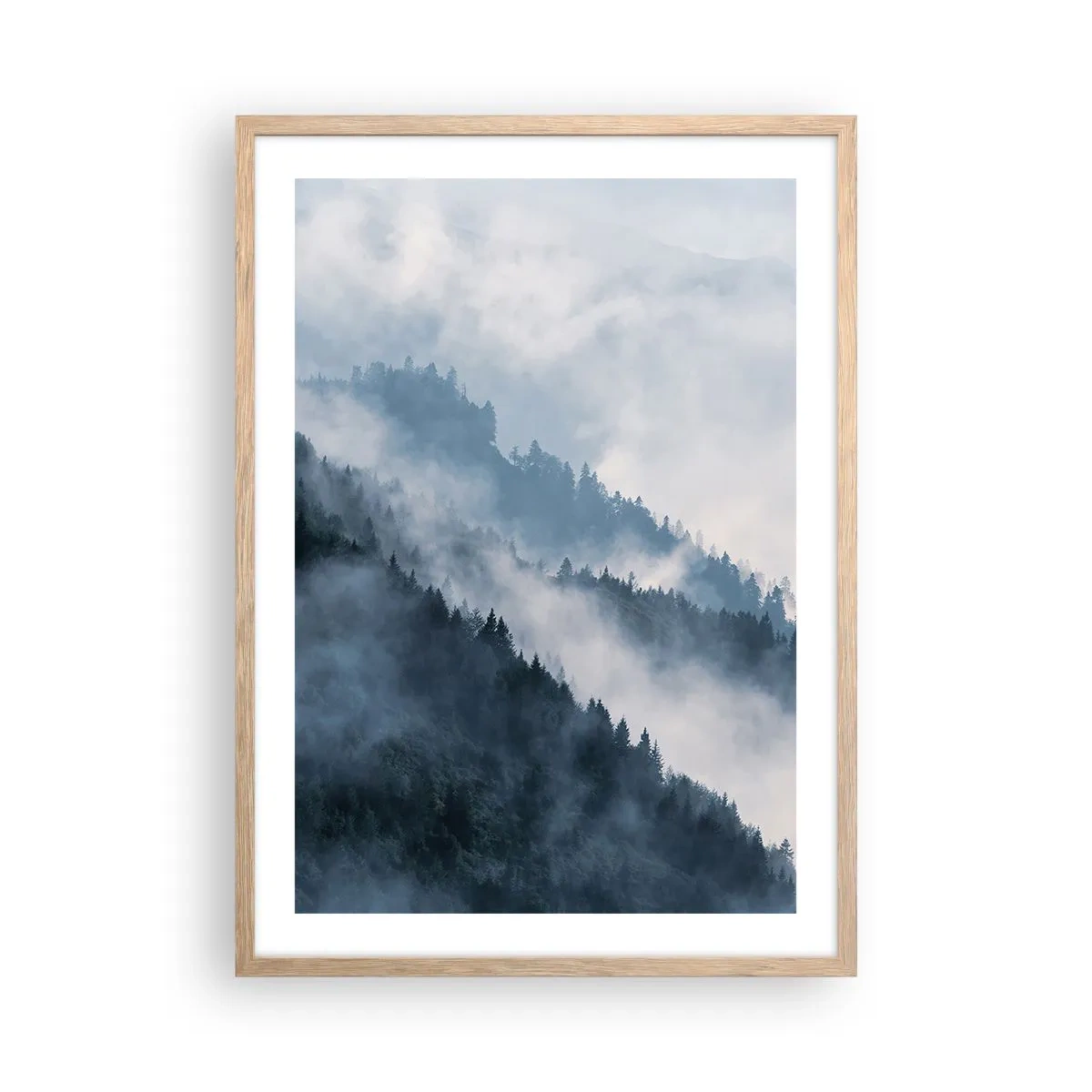 Poster in einem Rahmen aus heller Eiche - Mystik der Berge - 50x70 cm