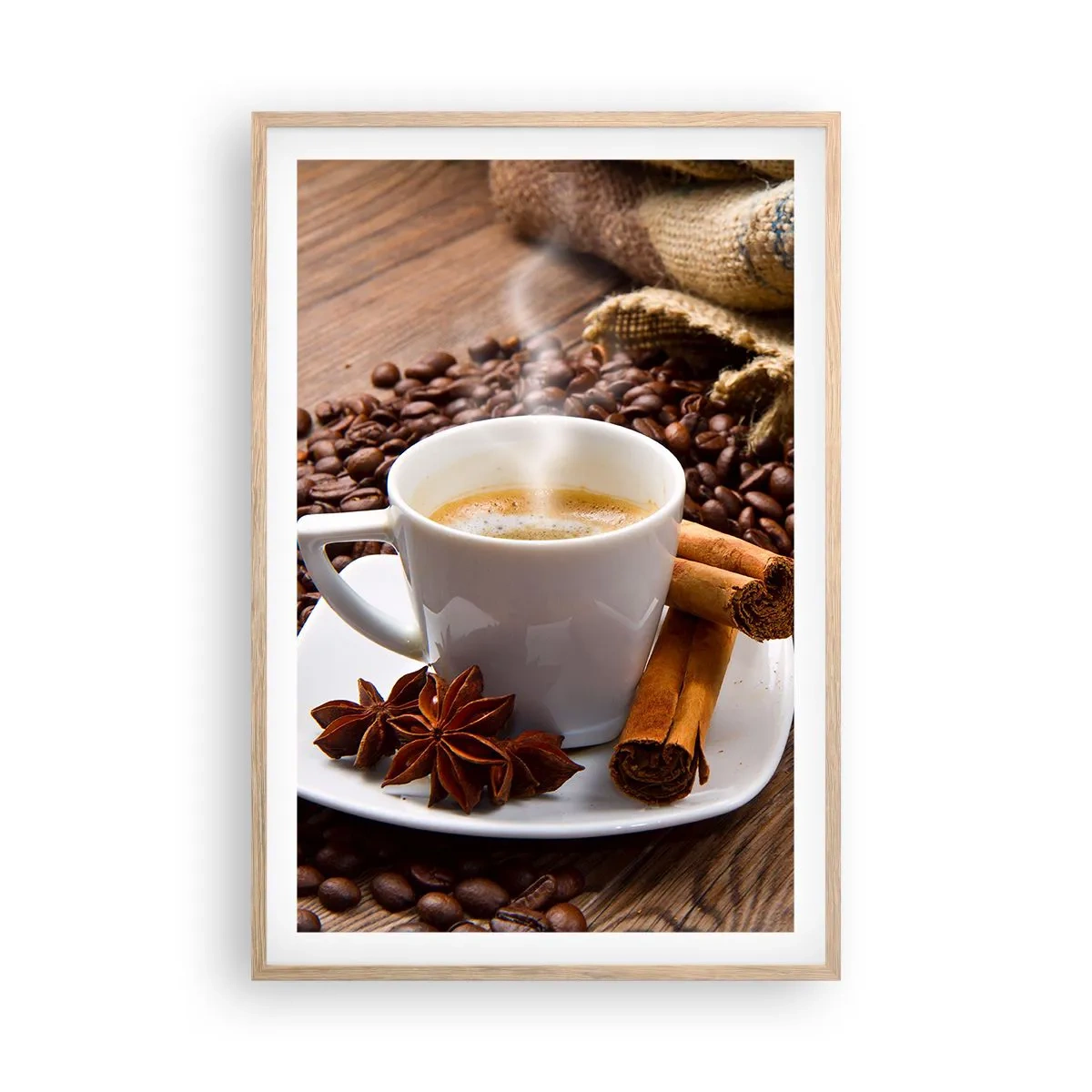 Poster in einem Rahmen aus heller Eiche - Würziger Geschmack und Aroma - 61x91 cm