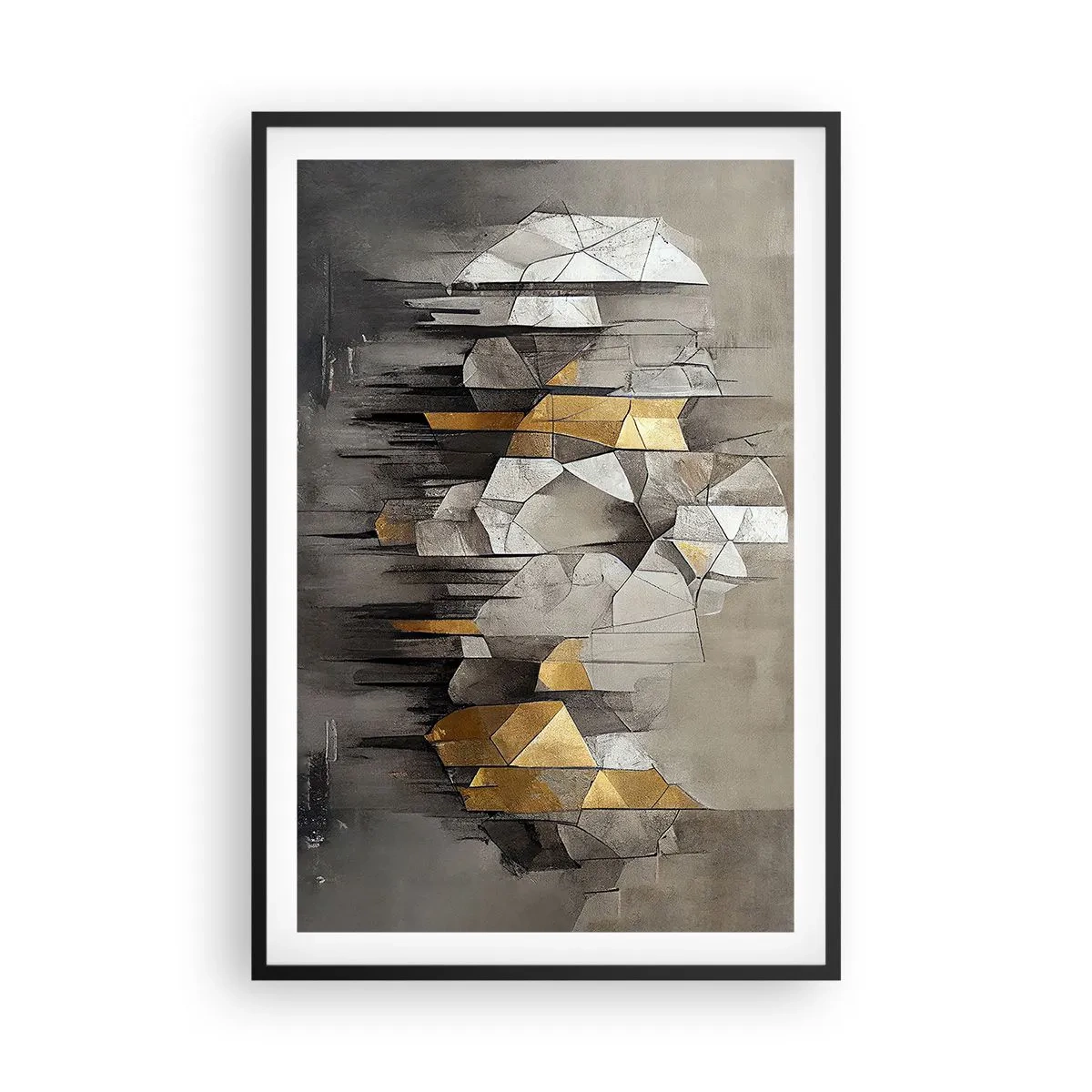 Poster in einem schwarzem Rahmen - Komposition aus Eis und Licht - 61x91 cm