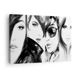 Bild auf Leinwand - Leinwandbild - Stilvolle Frauenporträts in monochromen Tönen - 70x50cm - Schönheit multipliziert - Moderne Wanddekoration für Wohnzimmer und Schlafzimmer ARTTOR