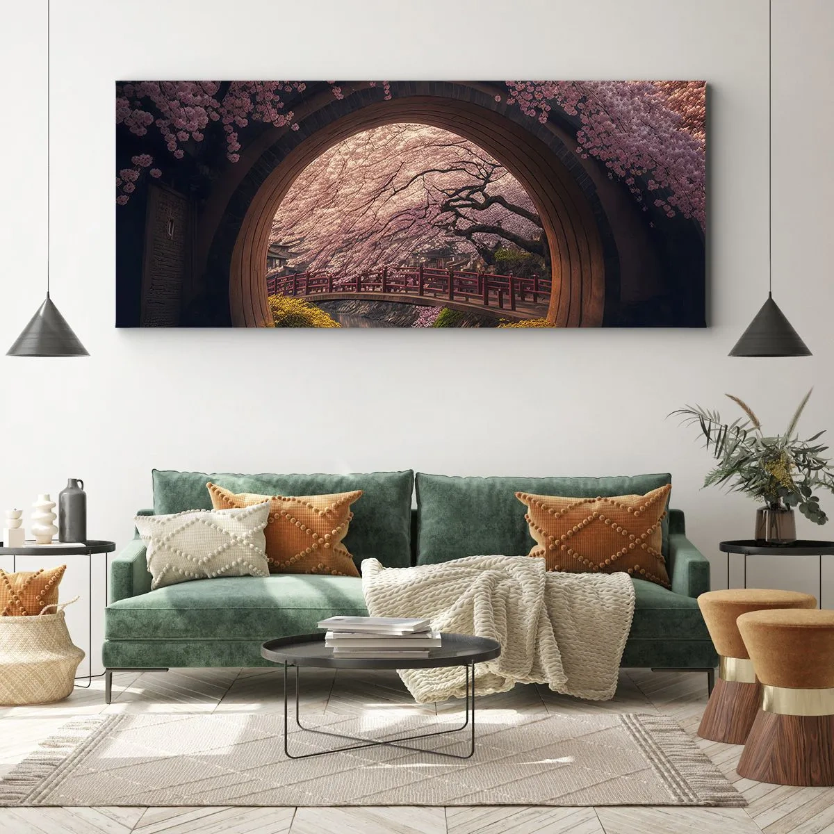 Bild auf Leinwand - Leinwandbild - Japanischer Frühling - 100x40 cm